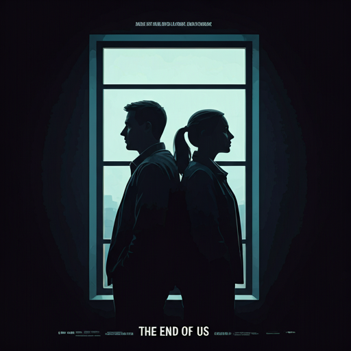 Minimal poster — silhouettes in a glowing window frame.